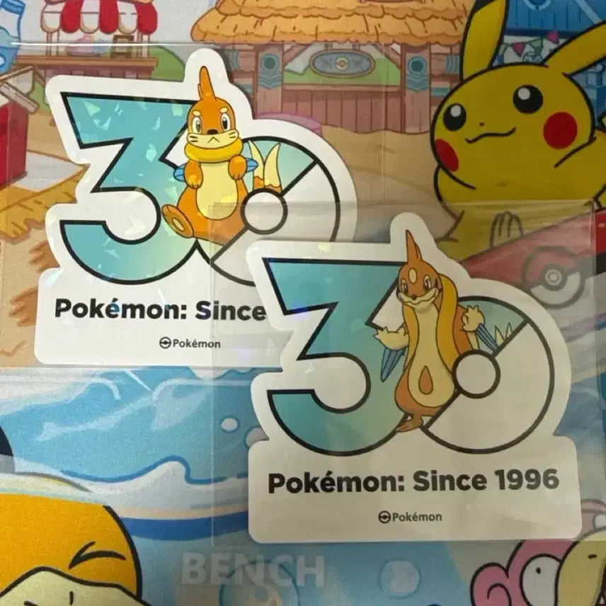 [BUNJANG] Pokemon 30th Anniversary Stickers - Buizel, Floatzel Bundle Set / 포켓몬스터 30주년 스티커 - 브이젤, 플로젤 일괄