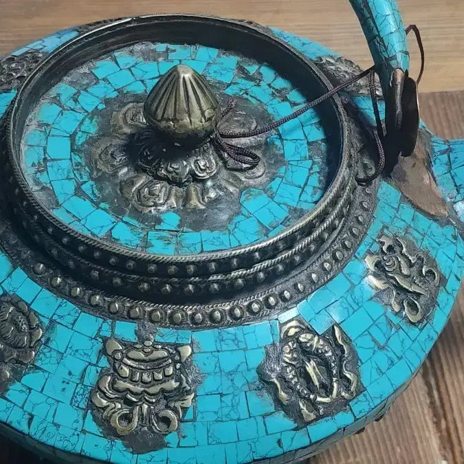 [BUNJANG] Vintage Turquoise Teapot Kettle / 빈티지 터키석 티팟 주전자