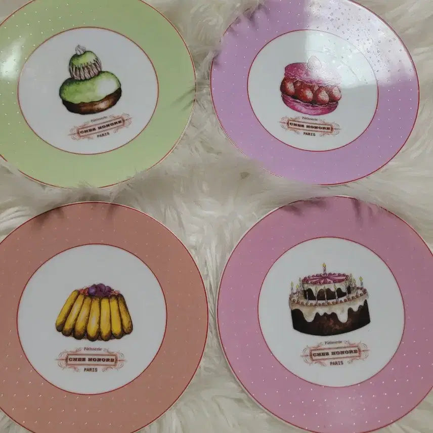 [BUNJANG] CHEE HONORE Paris Dessert Plate Set (4 Types) / CHEE HONORE 파리 디저트 플레이트 4종 세트