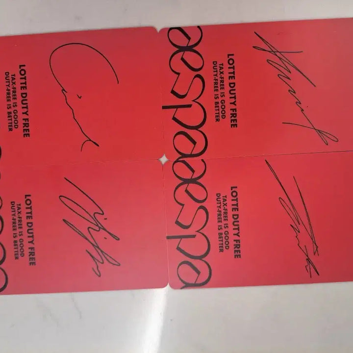 [SOLD OUT] [BUNJANG] Aespa 4-Type Photocard Set / 롯데면세점 에스파 포토카드 4종 (새것)