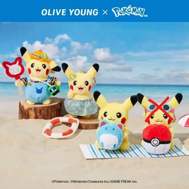 [BUNJANG] Pokemon Pikachu Doll 3 Types Bundle Set / 포켓몬스터 포켓몬스토어 한국 한정 올리브영 피카츄 인형 3종 일괄