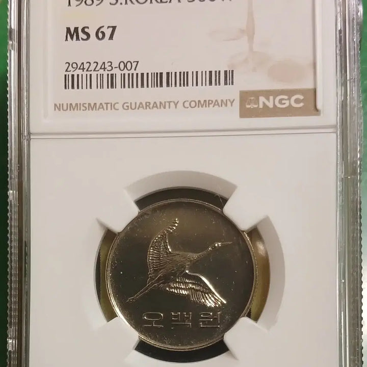 [BUNJANG] 1989 500 Won Coin Grade 67 Uncirculated / 1989년 500원 67등급   미사용
