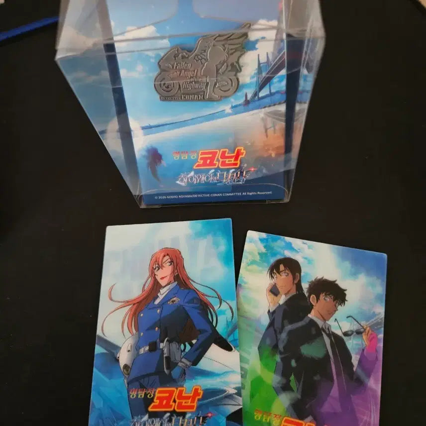 [BUNJANG] Detective Conan Metal Badge &amp; Lenticular Card 2 Types Bundle Set / 코난 금속뱃지&amp;렌티카드 2종 일괄 판매합니다