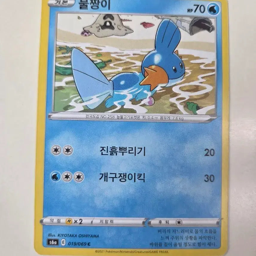 [BUNJANG] Pokemon Card Mudkip 019/069 / 포켓몬 카드 물짱이 019/069