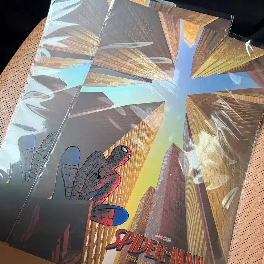 [BUNJANG] Spider-Man Cinema Archive Poster + Pin Badge Set / 스파이더맨 시네아카이브 후가공 포스터 + 핀뱃지