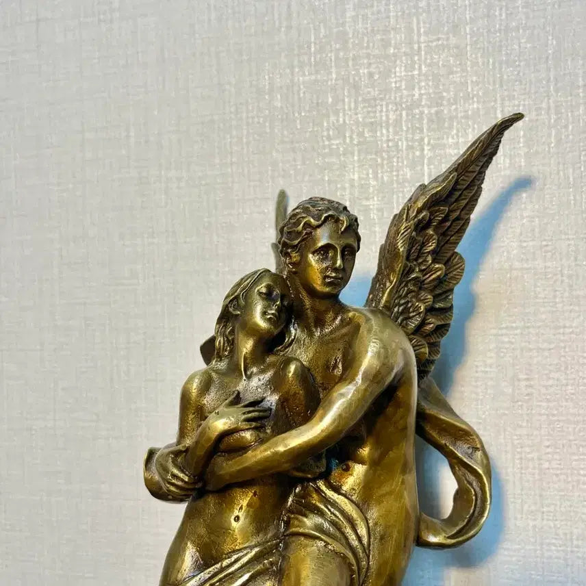 [BUNJANG] Bronze Angel Lovers Statue (34cm) / 동브론즈 천사연인 조각상(34cm)