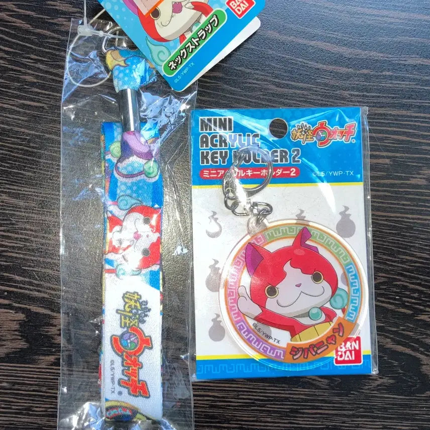 [BUNJANG] Yo-kai Watch Jibanyan Acrylic Keyring &amp; Neck Strap Bundle / 급처) 요괴워치 지바냥 아크릴 키링 넥스트랩 일괄