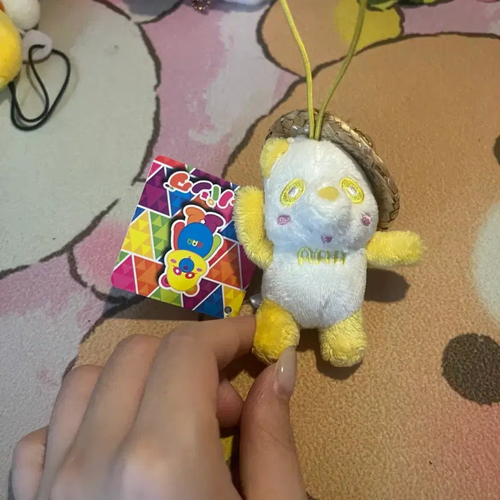 [BUNJANG] AAA Panda Plush Japanese Gacha Strap / AAA 팬더 인형  고전인형 옐로우 택포함 일본 가챠 스트랩