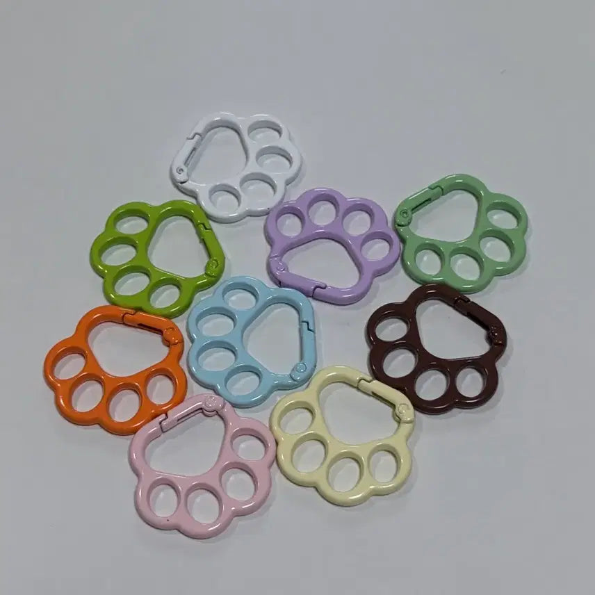 [BUNJANG] Dog Paw Print Carabiner One-Touch Keychain Set / 강아지 발바닥 모양 카라비너 원터치