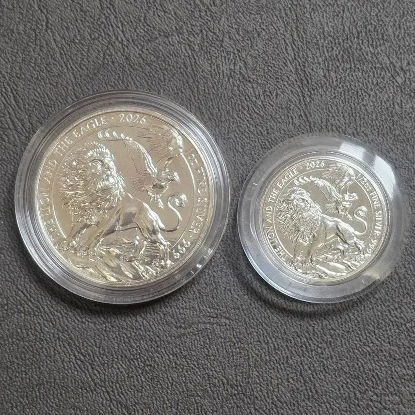 [BUNJANG] 2026 Royal Mint Britannia Lion and Eagle Silver Coins (2-Piece Set) / 2026 영국로얄민트 사자와 독수리 은화2개 브리타니아 실버바 아시아골드