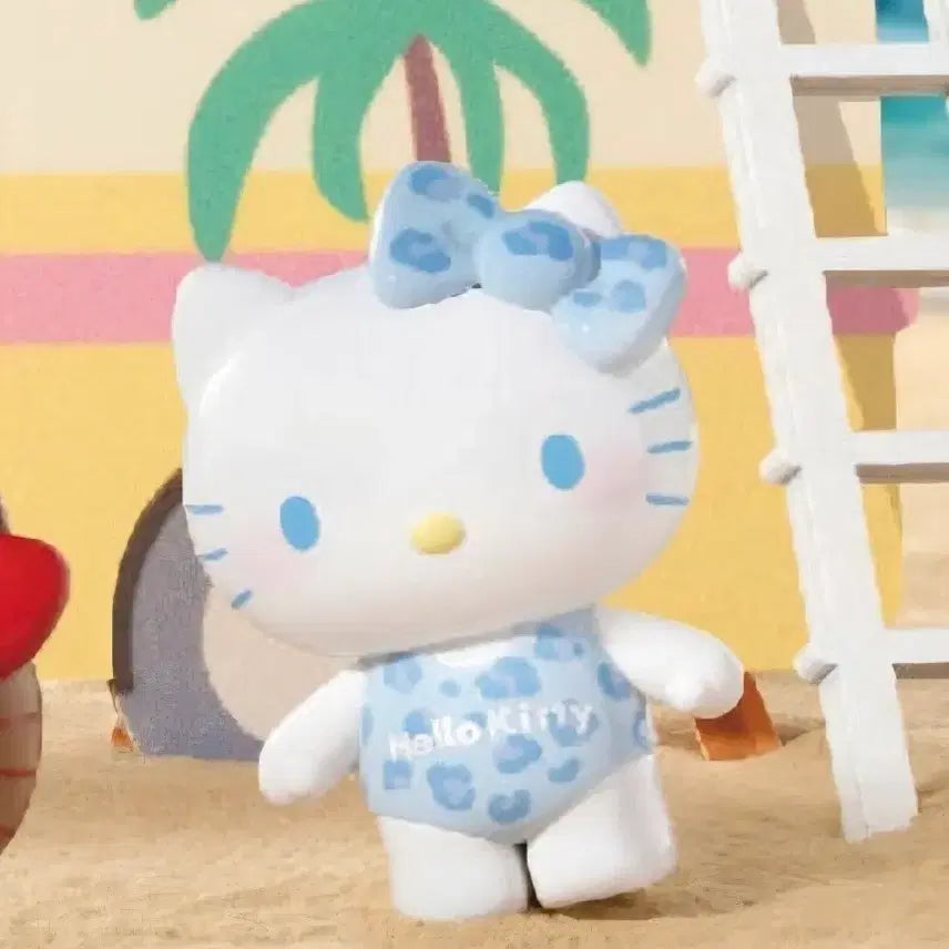 [BUNJANG] TOPTOY Hello Kitty Swimsuit Party Leopard Print Figure / 탑토이 TOPTOY 헬로키티 수영복파티 하늘색 호피 키티 피규어