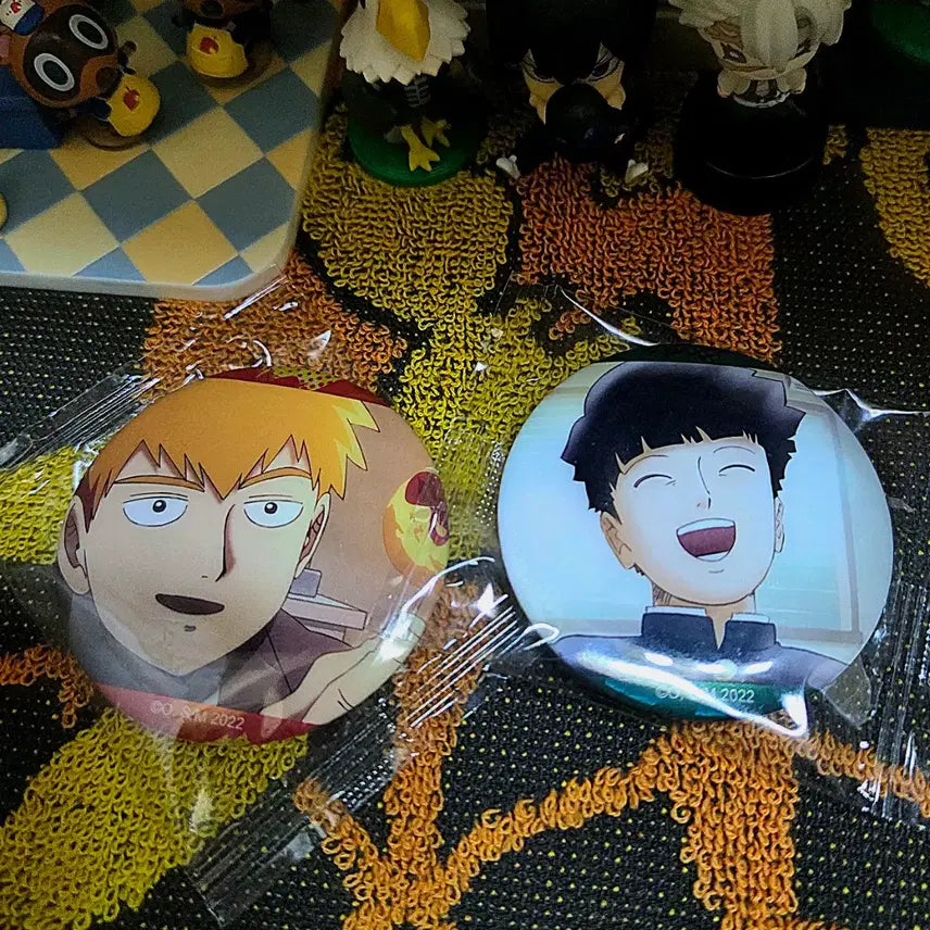 [BUNJANG] Mob Psycho 100 Shigeo &amp; Reigen Badge Bundle Set / [모브사이코100] 시게오, 레이겐 뱃지 일괄