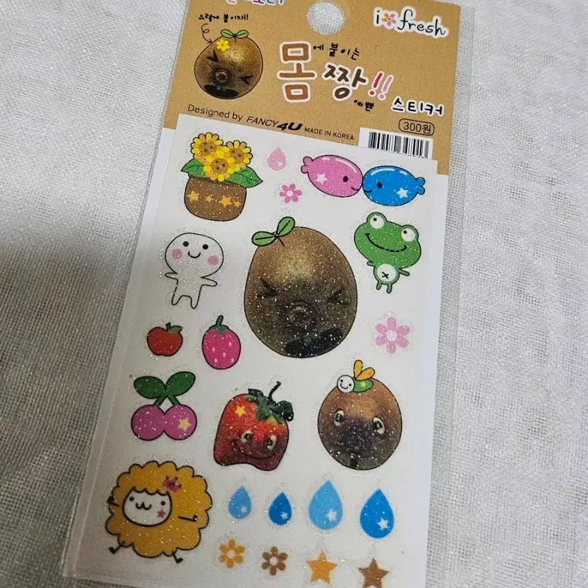 [BUNJANG] Fruit Story Momjjang Sticker Set Retro Vintage / 과일스토리 몸짱 스티커 아이프레쉬 다꾸 타투 고전문구 반짝이 레트로 빈티지