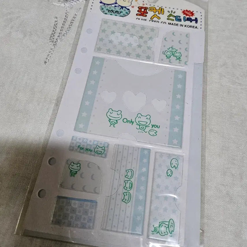 [BUNJANG] Retro 6-Hole Pocket Sticker Diary Refill - Frog &amp; Bear Index / 고전문구 6공 포켓 스티커 다이어리 내지 리필 개구리 곰돌이 인덱스 다꾸