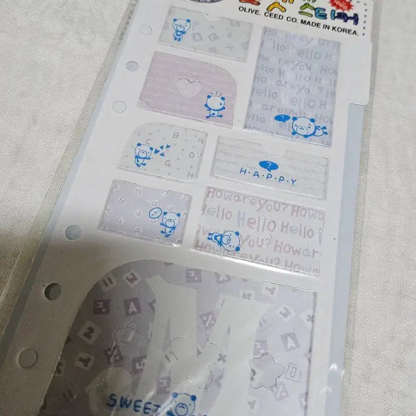 [BUNJANG] Retro 6-Hole Pocket Sticker Diary Refill - Frog &amp; Bear Index / 고전문구 6공 포켓 스티커 다이어리 내지 리필 개구리 곰돌이 인덱스 다꾸