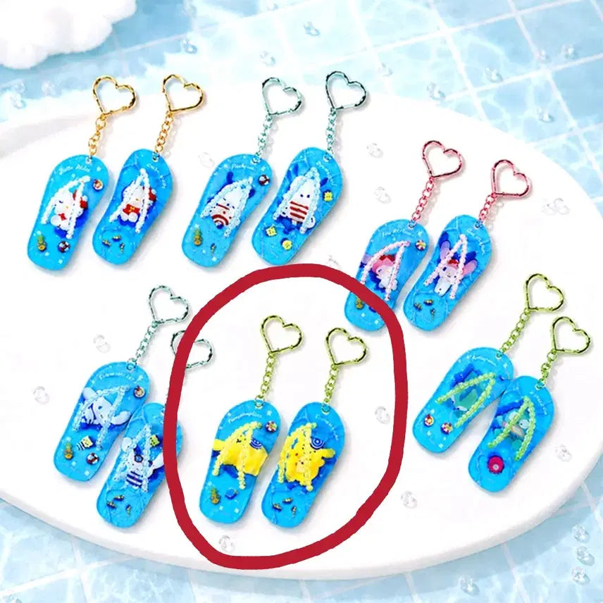 [BUNJANG] Sanrio Pompompurin Sandal Mini Charm Set (Sealed) / [미개봉] 산리오 랜덤 키링 > 폼폼푸린 샌들 키링 세트