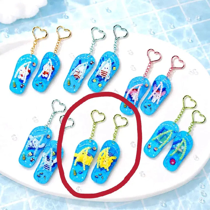 [BUNJANG] Sanrio Pompompurin Sandal Mini Charm Set (Sealed) / [미개봉] 산리오 랜덤 키링 > 폼폼푸린 샌들 키링 세트