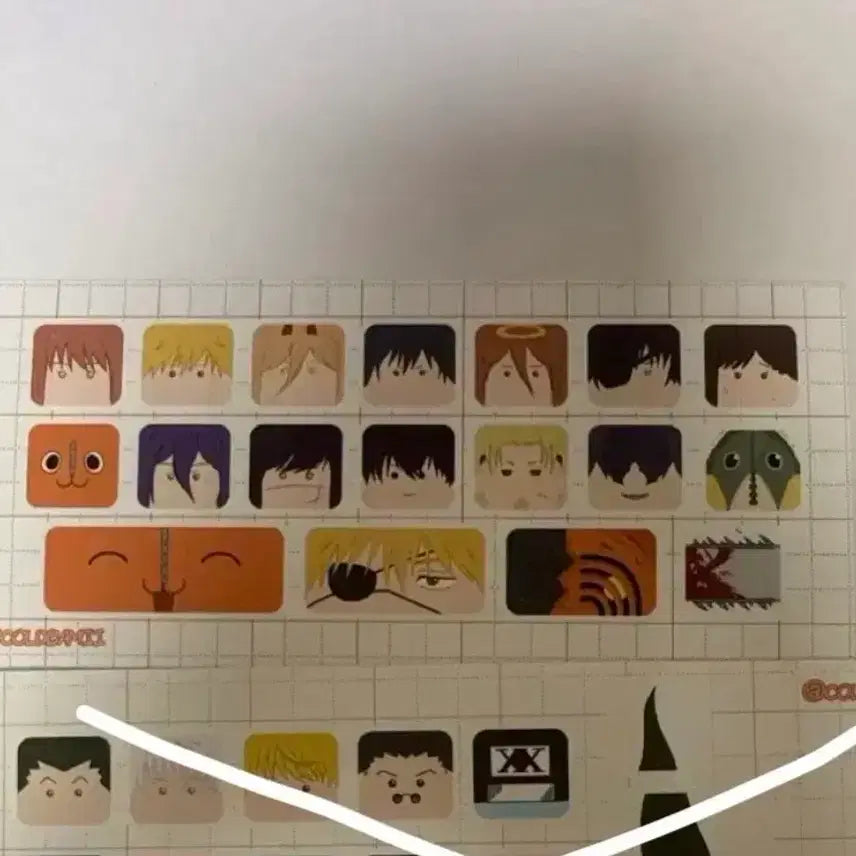 [BUNJANG] Chainsaw Man Keyboard Stickers + Gojo Photocard Bundle / 밤상향님 통판 체인소맨 키보드 스티커 +덤 고죠 포토카드