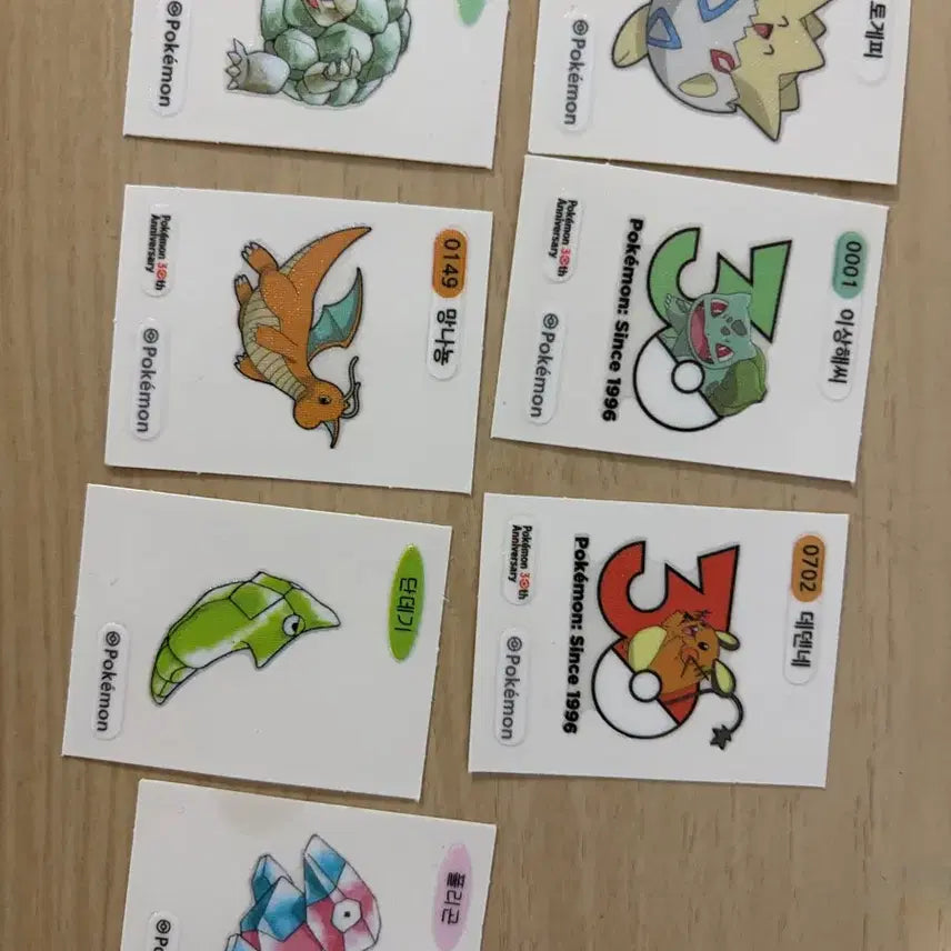 [BUNJANG] Pokemon 30th Anniversary Sticker Collection - Bulbasaur, Dragonite, Dedenne, Artworks / 포켓몬 띠부씰 30주년 로고씰 이상해씨 망나뇽 데덴네 아트웍 등