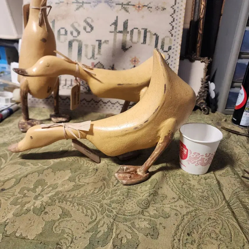 [BUNJANG] Wooden Duck Set (3 Pieces) / 나무 오리 튼튼합니다 3개세트에25000원 최고높이33cm 죄고기장32cm