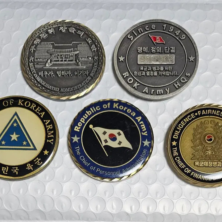 [BUNJANG] Korean Army Branch Coin Set - 5 Types / 육군 병과 관련 코인 5종 세트