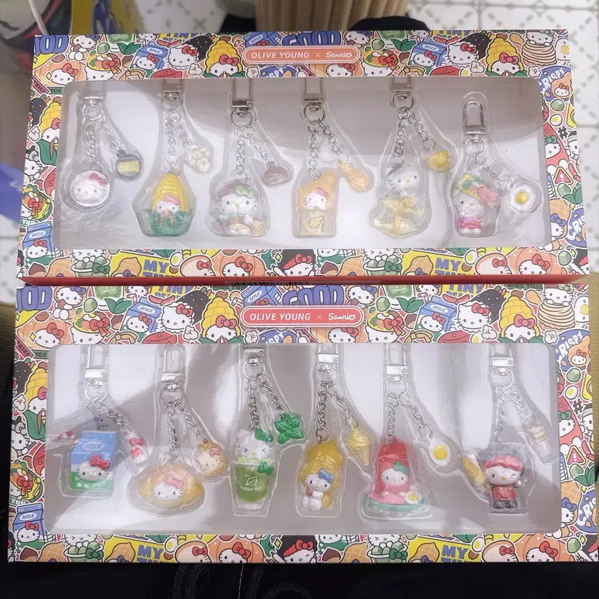 [BUNJANG] Hello Kitty Limited Edition Keyring Set (Meals + Snacks) Bundle / [현물/당일발송] 올리브영 텐바이텐 키티 지역 한정 키링 세트 식사 + 간식 일괄