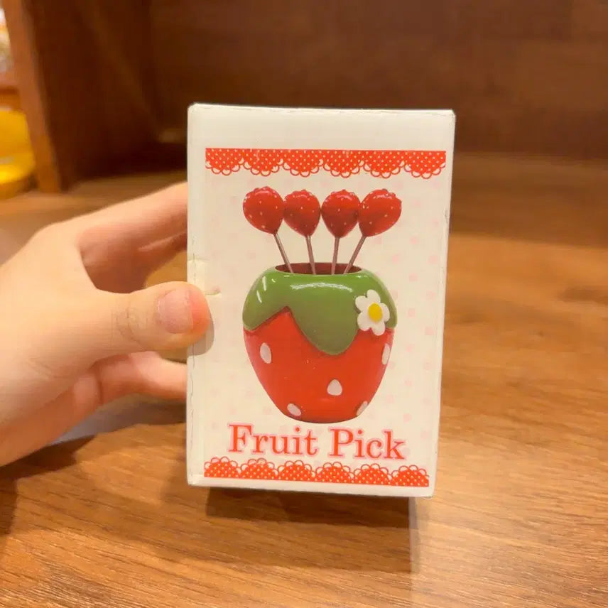 [BUNJANG] Vintage Strawberry Picks Fruit Skewers Set (Unsealed) / 고전 딸기 픽 과일꼬치 미개봉