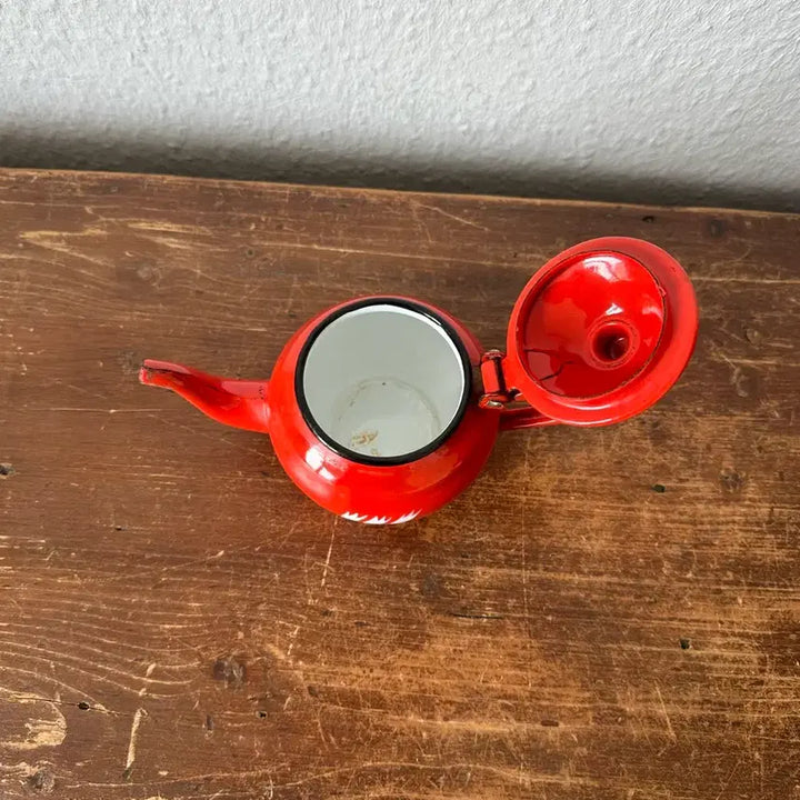[BUNJANG] Norwegian Vintage Enamel Red Teapot / 노르웨이)빈티지 법랑 빨강주전자