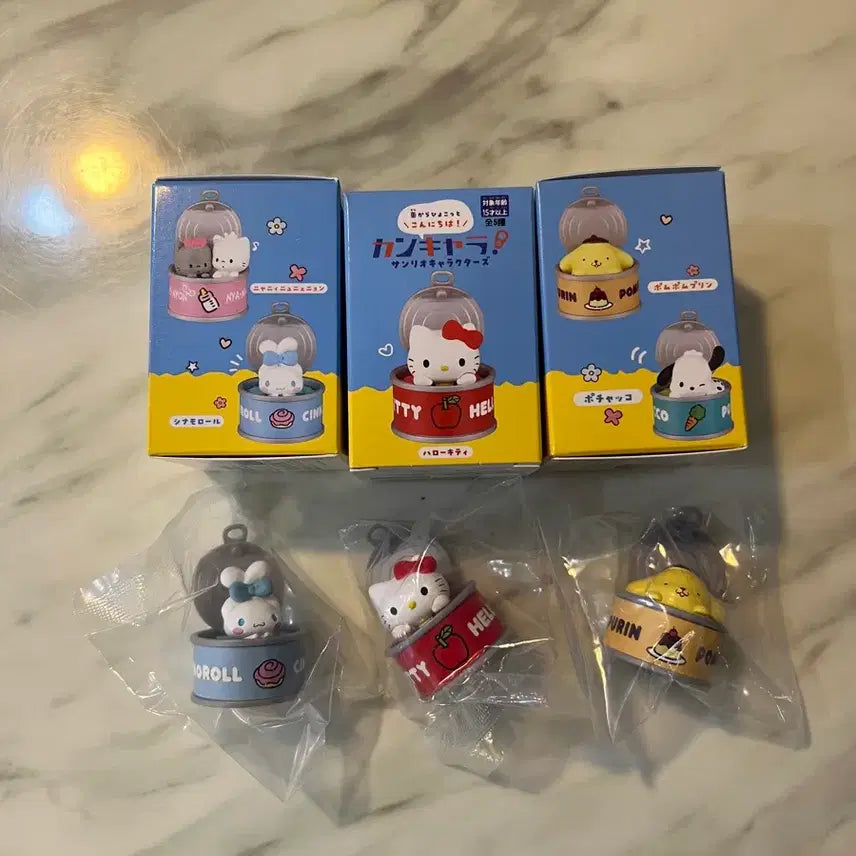 [BUNJANG] Sanrio Can Figure Set: Hello Kitty, Pochacco, Pompompurin / 산리오 캔 피규어 헬로키티/포차코/폼폼푸린
