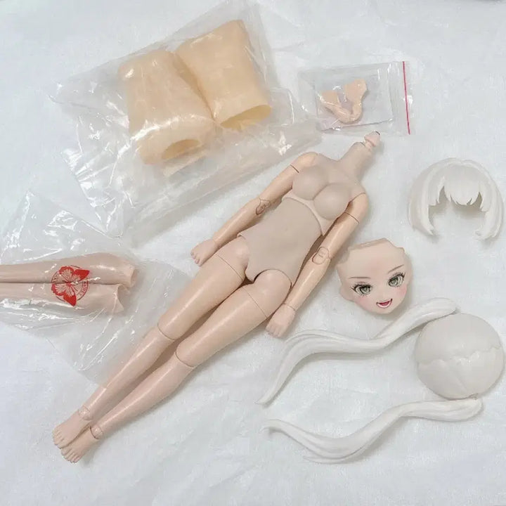 [BUNJANG] Obitsu 24 White Skin Open Mouth Head &amp; Body Set / 오비츠 24 미백 개안 헤드 본체 일괄
