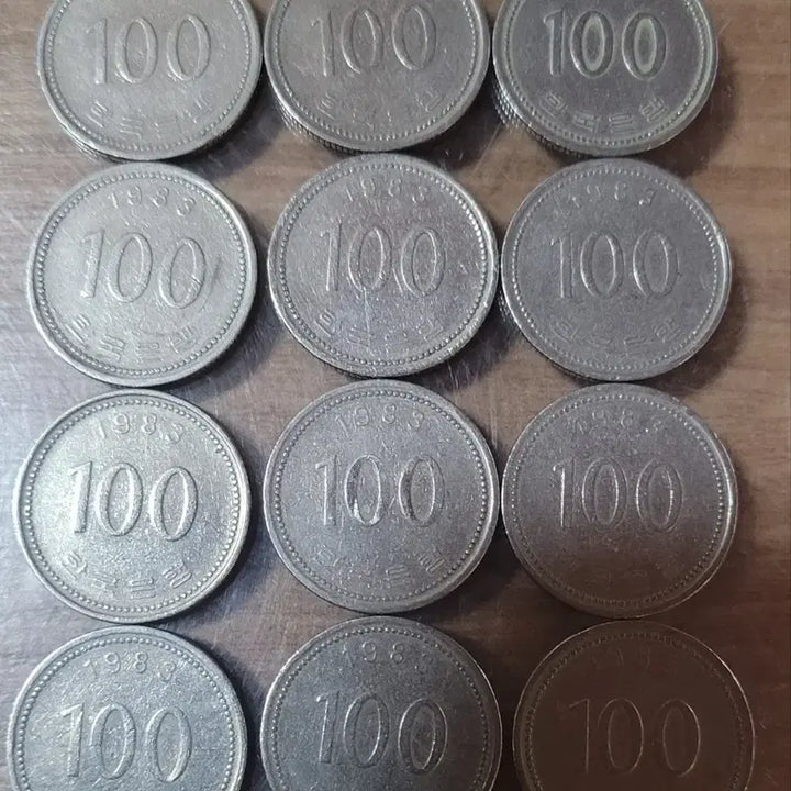[BUNJANG] 1983 100 Won Coin Bundle (12 coins) / 100원 동전 1983년 12개 일괄