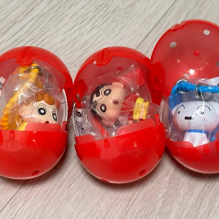 [BUNJANG] Crayon Shin-chan Shiro Silicone Tie Keychain Set / 짱구는 못말려 짱구 짱아 흰둥이 실리콘타이 키링