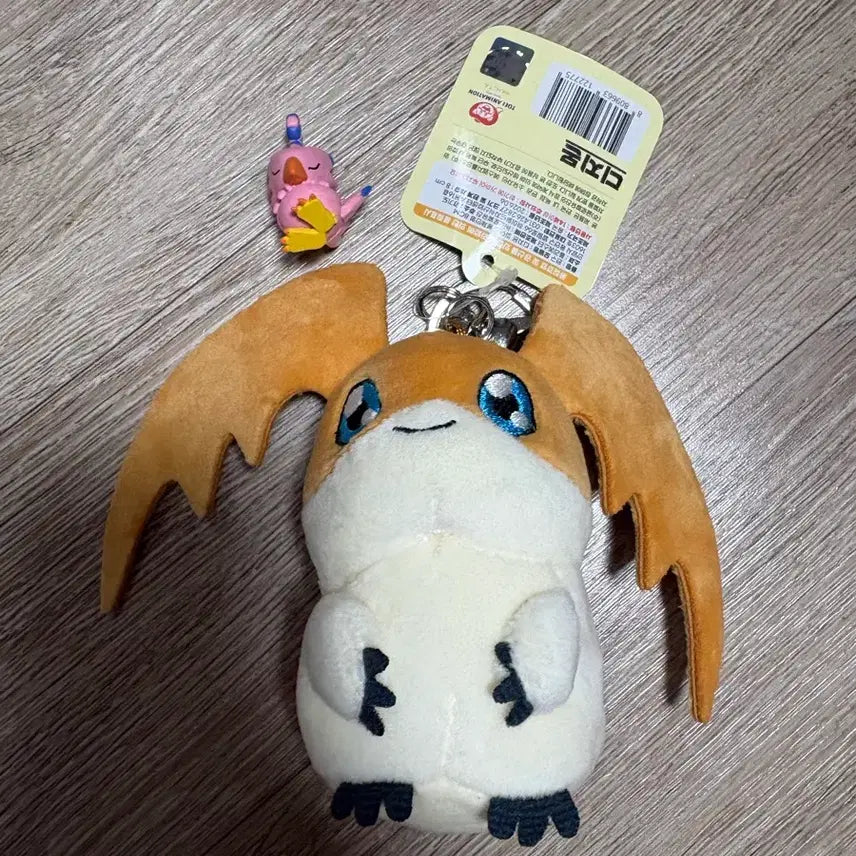 [BUNJANG] Digimon Patamon Plush &amp; Piyomon Gachapon Figure Keyring Bundle Set / 일괄) 디지몬 파닥몬인형 피요몬 가챠 피규어 키링