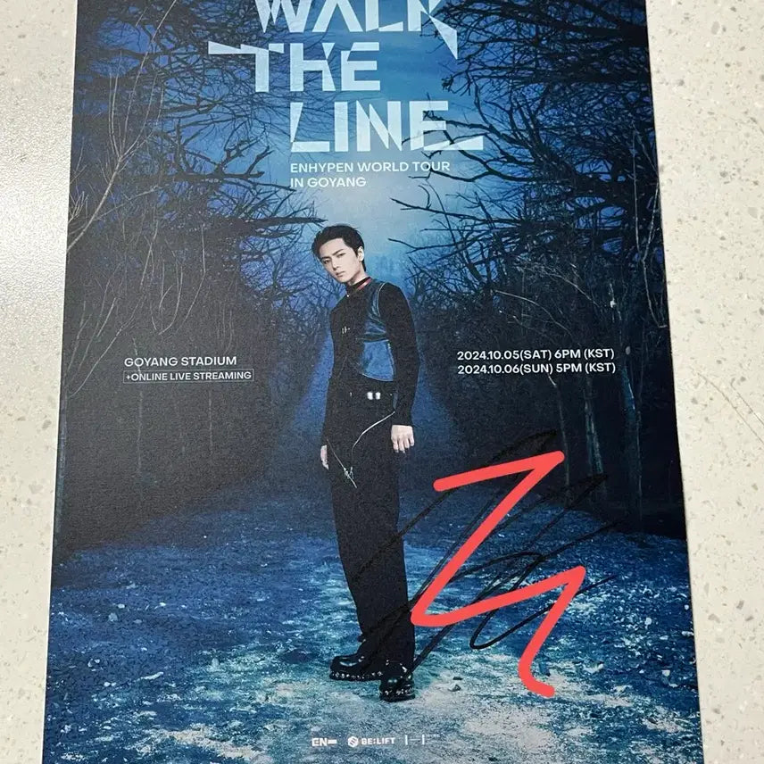 [BUNJANG] ENHYPEN Sunoo Signed Poster / 엔하이픈 웤더라 고양 제이 친필 싸인 포스터