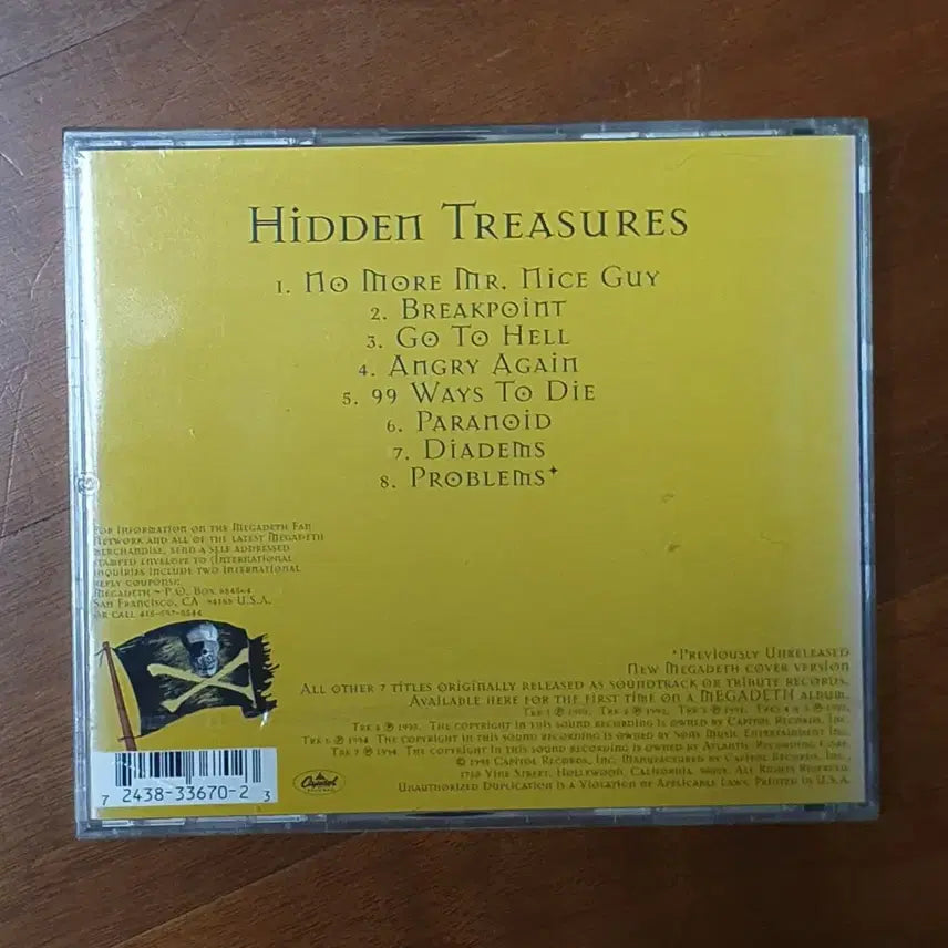 [BUNJANG] Megadeth Hidden Treasures CD / 미개봉미국초반 메가데스 히든트레져스 CD.1995