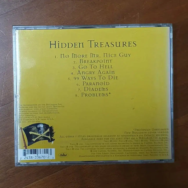 [BUNJANG] Megadeth Hidden Treasures CD / 미개봉미국초반 메가데스 히든트레져스 CD.1995