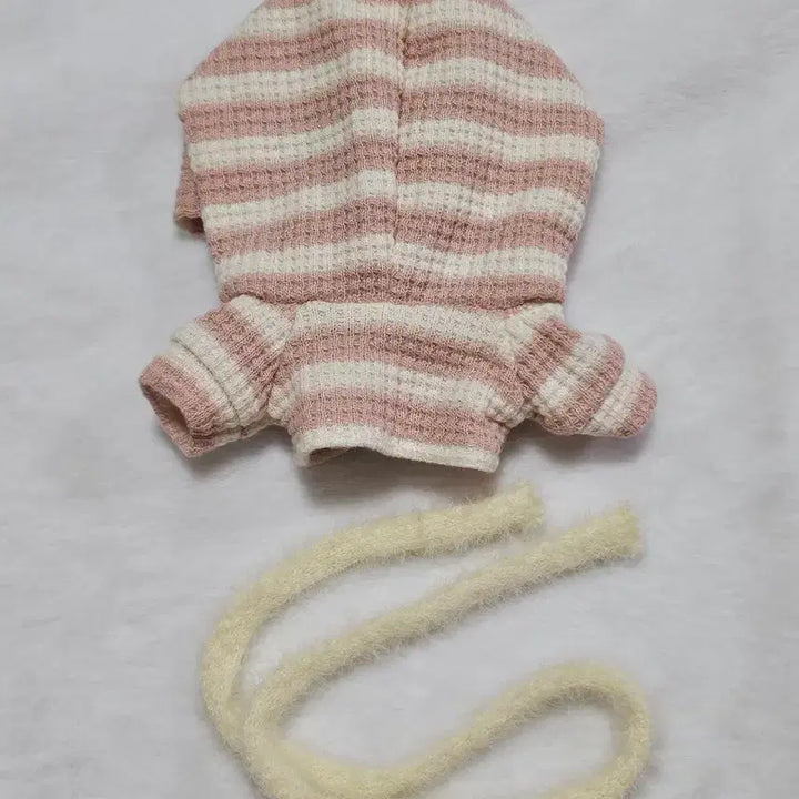 [BUNJANG] 10cm Doll Clothes Striped Hooded Knit Set Pink / 10cm 솜인형옷 줄무늬 후드니트 세트 핑크