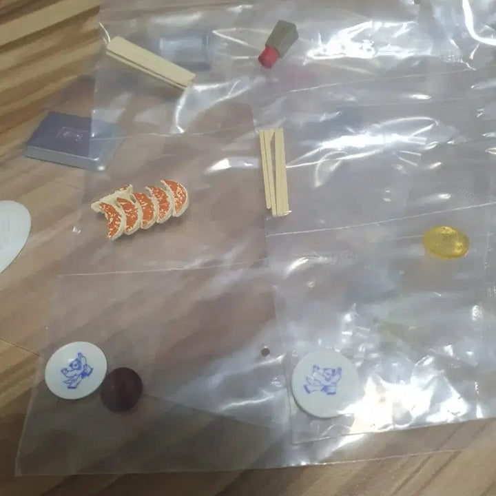 [BUNJANG] Chinese Cuisine Gyoza Miniature Set / 중화요리 리멘트 교자 만두 소스 식초 간장 나무젓가락 그릇 미니어쳐 피규어 식완