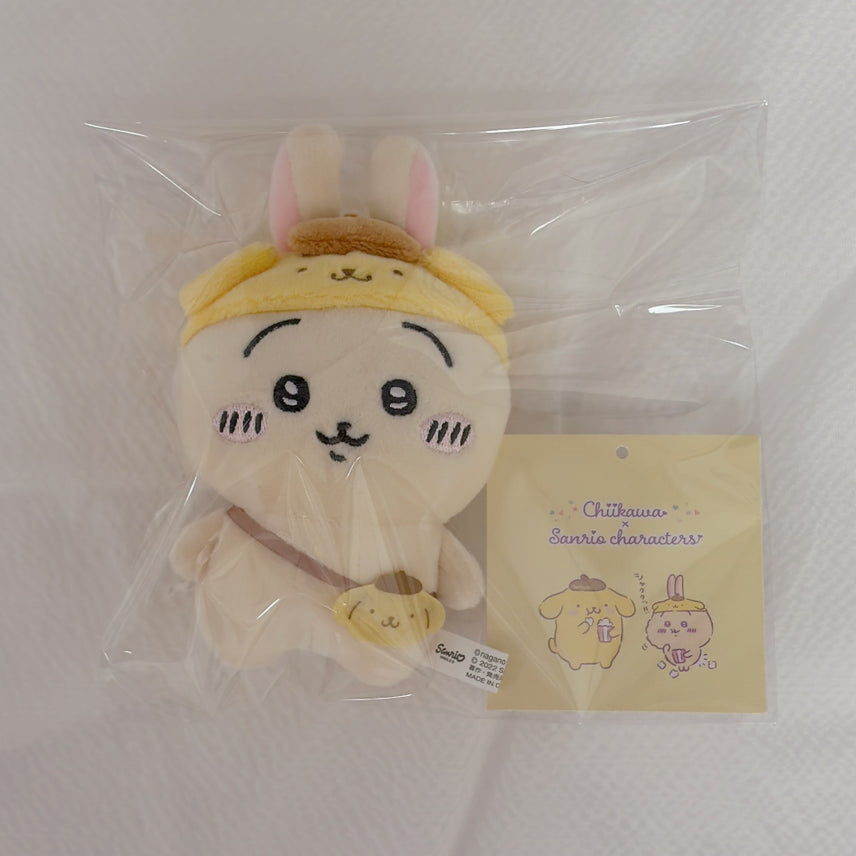 [BUNJANG] Sanrio x Chiikawa Pompompurin Usagi Mascots &amp; Figurines / 산리오 X 치이카와 정품 콜라보 폼폼푸린 우사기 농담곰 마스코트 인형 키링 누이 담곰이 나가노 하치와레 랏코 가챠 메지루시 피규어 아크릴 쿠지 먼작귀