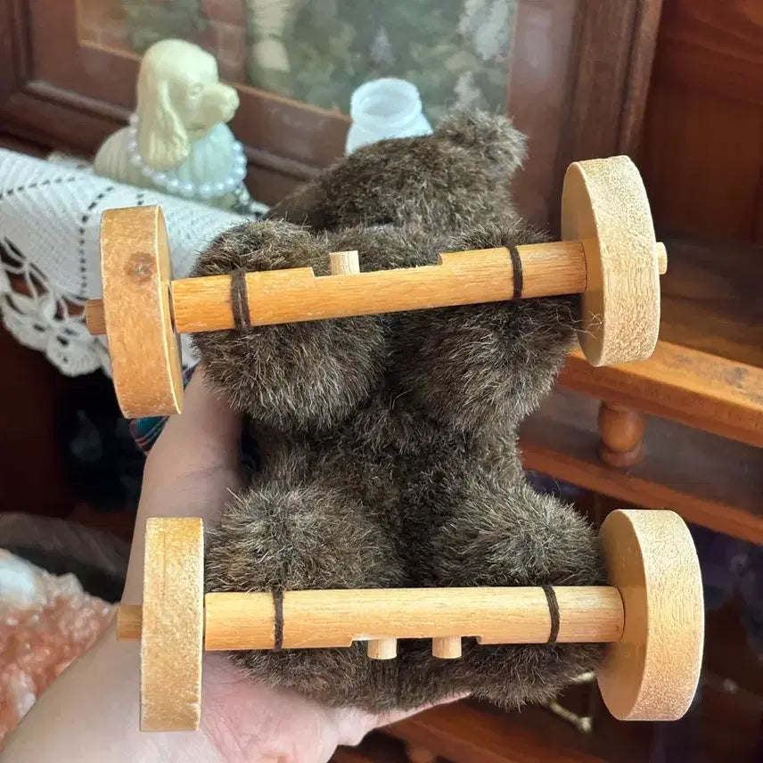 [BUNJANG] Vintage Teddy Bear Wheeled Toy Retro Interior Prop / 앤틱빈티지 테디베어 휠토이 인형 레트로 인테리어소품 고전완구문구토이 모리걸 갸루 y2k 보이즈베어X