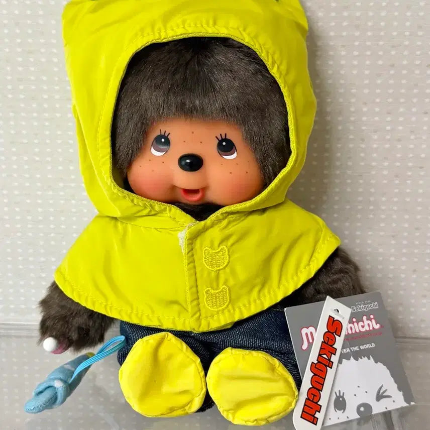[BUNJANG] Monchhichi Frog Raincoat Dumpling Ball Plush M / 개구리우비 만두볼 몬치치m