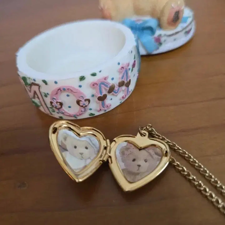 [BUNJANG] Vintage Cherished Teddies Trinket Box with Necklace / 빈티지 체리쉬드 테디즈 트링켓 보석함 레어