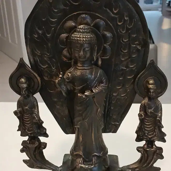 [BUNJANG] Bronze Buddha Triad Statue / 청동일광삼존불상
