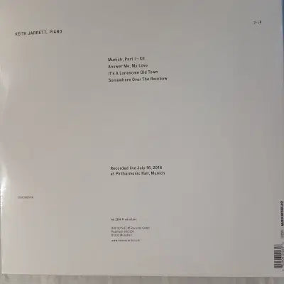 [BUNJANG] Keith Jarrett Munich 2016 Live 2LP / [리이슈엘피] Keith Jarrett  Munich 2016