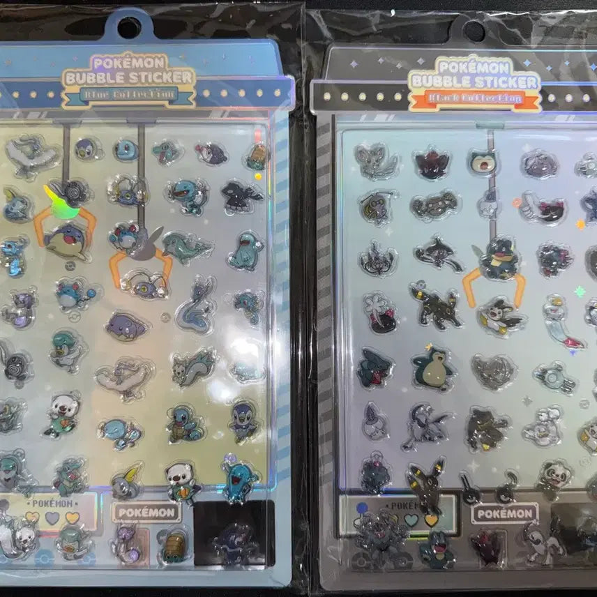 [BUNJANG] Pokemon Bubble Stickers Blue &amp; Black Bundle Set / 포켓몬 포켓몬스터 버블스티커 블루, 블랙 일괄