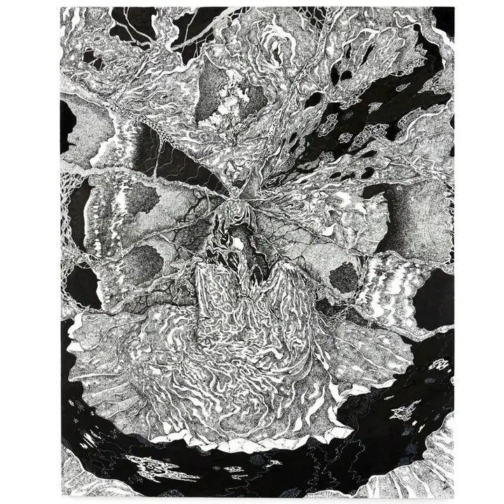[BUNJANG] 얽히고 설키고 Carbon Ink Pen Drawing on Panel (No. 40) / 직접그린 펜화 40호 판넬
