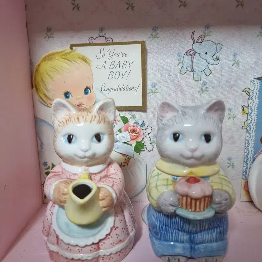 [BUNJANG] Avon Cat Creamer and Sugar Bowl Set / Avon 고양이 크리머 n슈가볼 세트