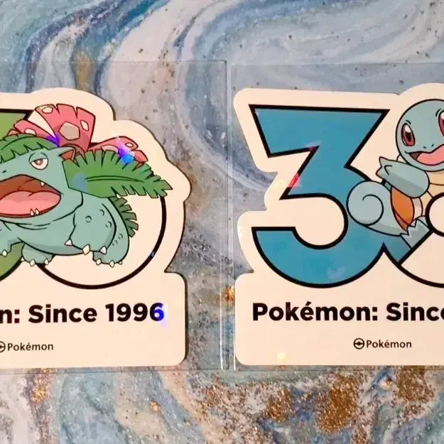 [BUNJANG] Pokemon 30th Anniversary Stickers - Squirtle &amp; Bulbasaur / 포켓몬 "30주년 스티커" 이상해꽃 꼬부기
