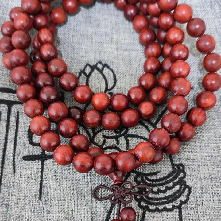 [BUNJANG] Burmese Red/Black Hwalil 108 Bead Mala, 8mm / 미안마 홍/흑화리 108주 8mm