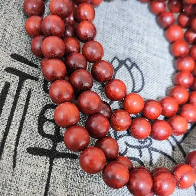 [BUNJANG] Burmese Red/Black Hwalil 108 Bead Mala, 8mm / 미안마 홍/흑화리 108주 8mm